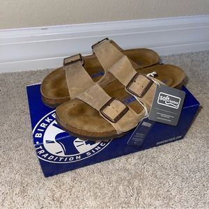 NWB NWT Birkenstock Women’s Arizona Soft Sandals - Tobacco, Size 7 US